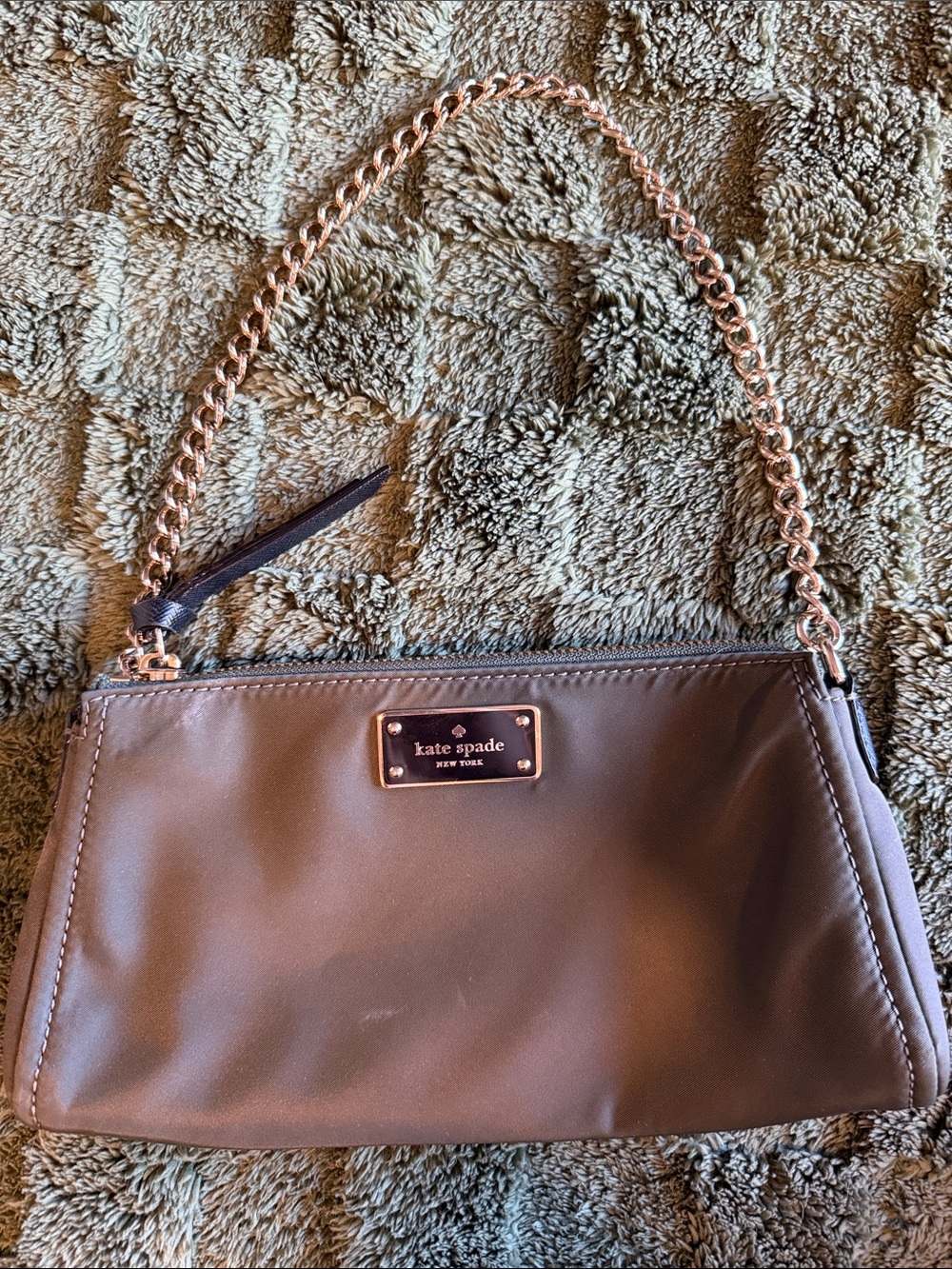 Kate Spade army green and gold  Chain-Handle Shoulder Bag